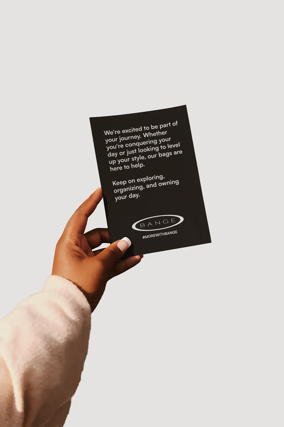 BANGE Official brand postcard mockup